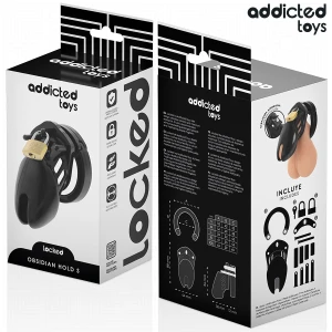 ADDICTED TOYS LOCKED - OBSIDIAN HOLD PENIS CAGE SIZE S